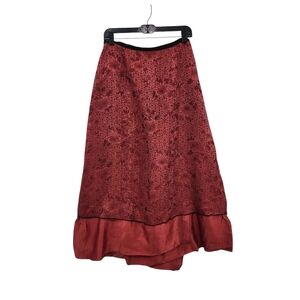 Cynthia Ashby Women's Silk Blend Floral Ruffle Hem Midi Skirt - XS